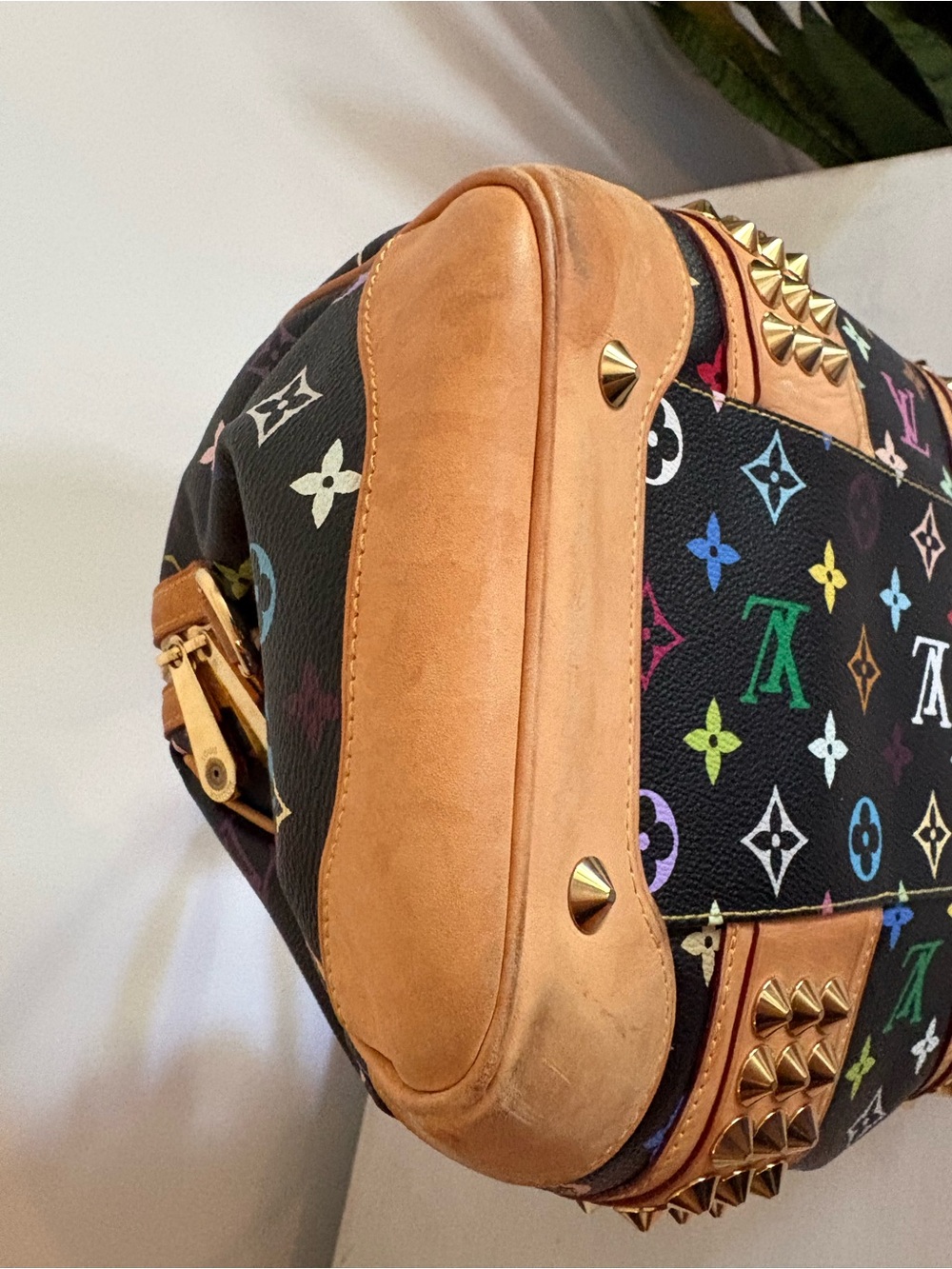 LOUIS VUITTON Courtney MM Black Monogram Multicolor Canvas Satchel Bag - Picture 13 of 16